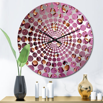 Red Rose With Raindrops On Black IV - Floral Metal Wall Clock